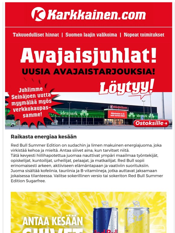 Uusia avajaisjuhlatarjouksia avattu!