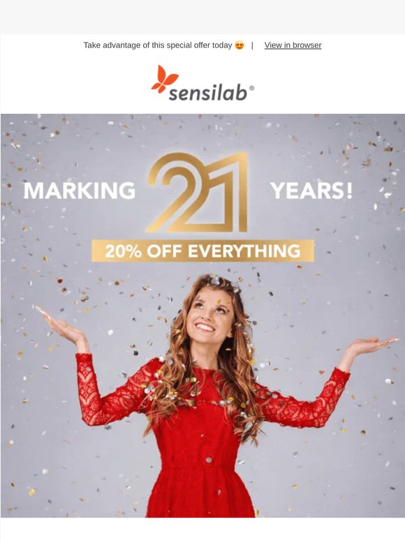 📣 Sensilab is celebrating = 20% OFF 🎉