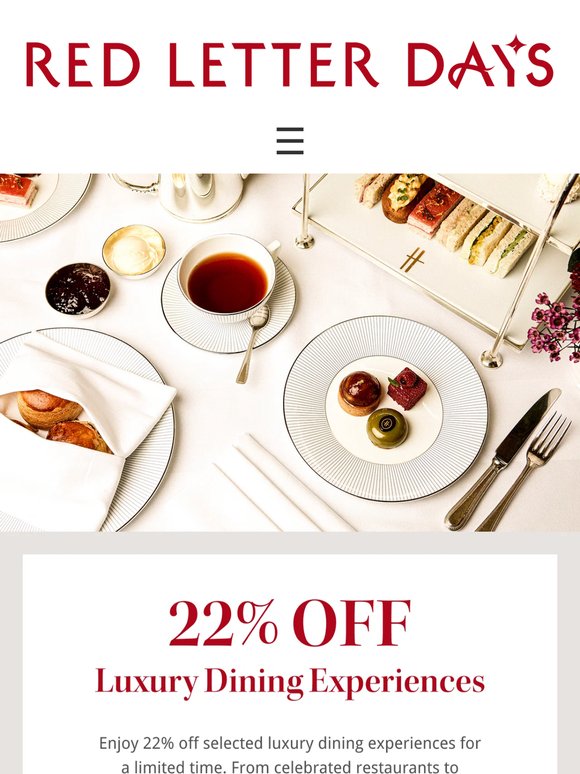 Luxury dining, now 22% off