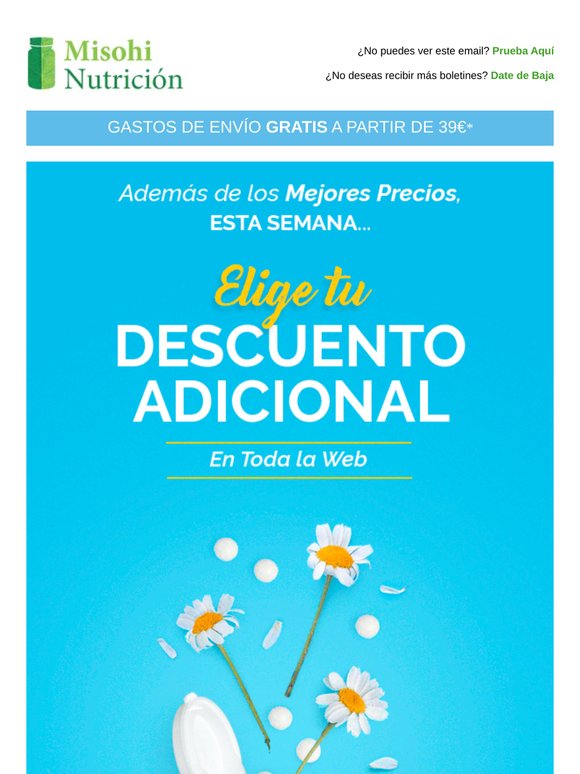 ¡Elige tu Descuento! -3€, -5€, -7€ o -10€ EXTRA