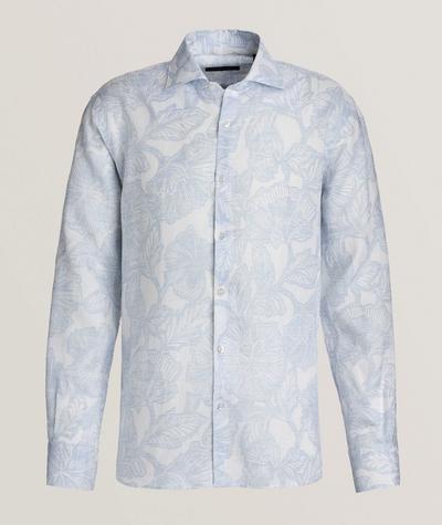 Patrick Assaraf - Floral Print Linen Shirt