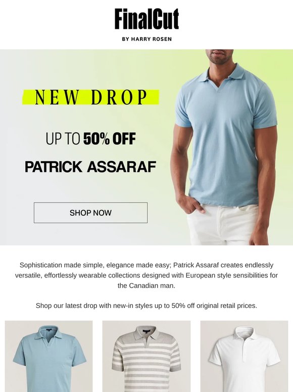 NEW DROP: Patrick Assaraf Up to 50% Off