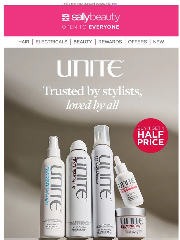 Build Your Haircare Routine With Unite: + Buy 1, Get 1 Half Price
