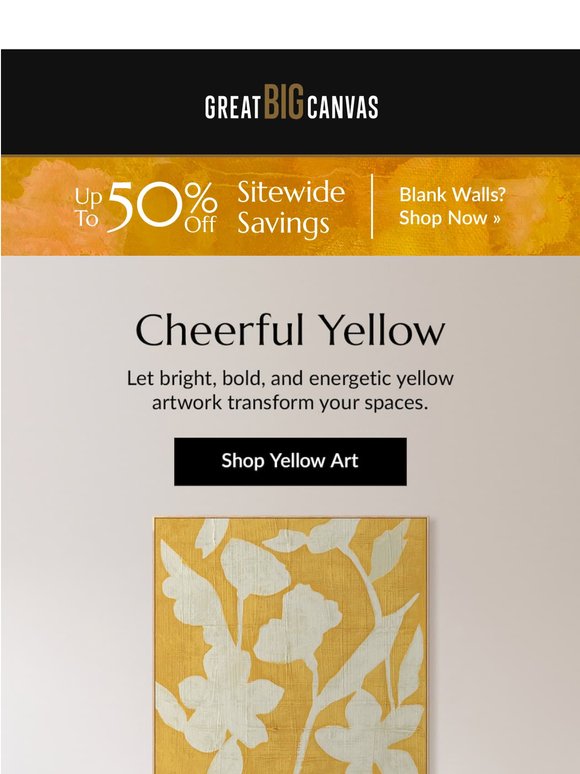 ☀️ Transform your spaces with this sunny hue + Up to 50% off sitewide