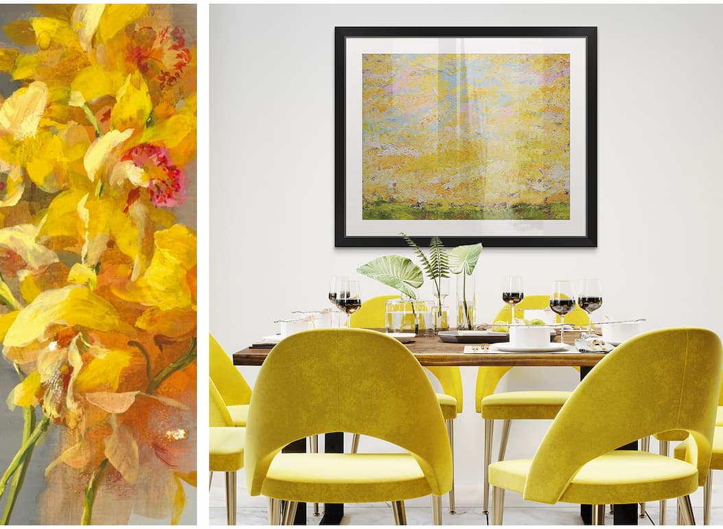 You'll find yellow artwork in a variety of spaces from traditional to contemporary