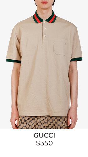 Gucci Brown Web Collar Polo Shirt Size XXL Mens