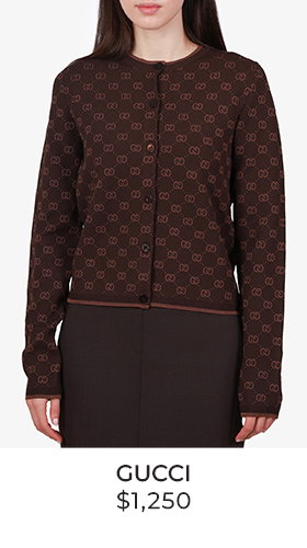 Gucci Brown GG Logo Button Up Cardigan Size M