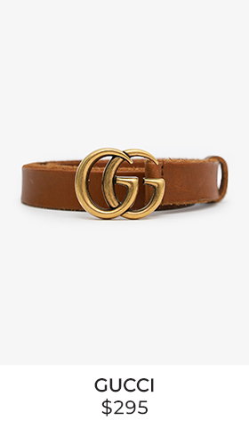 Gucci Brown Leather GG Marmont Thin Belt