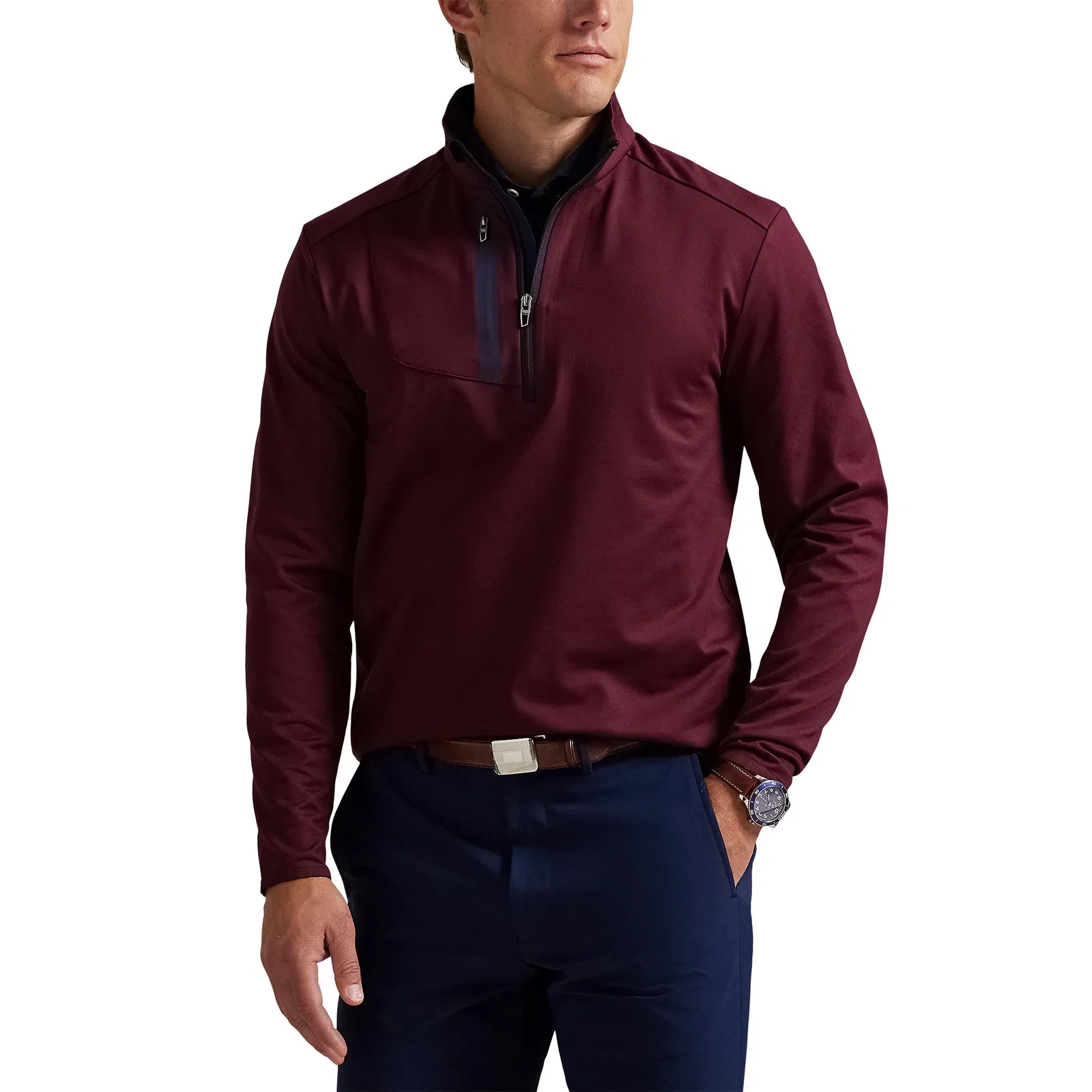 Image of RLX Ralph Lauren Lux Perf Half Zip Pullover - Rich Ruby