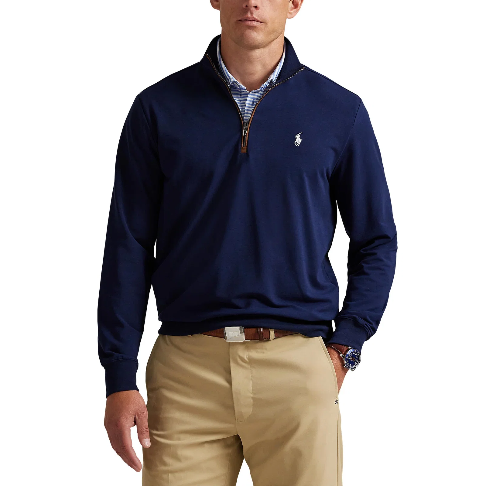 Image of RLX Ralph Lauren Fine Gauge Terry Half Zip - Refined Navy