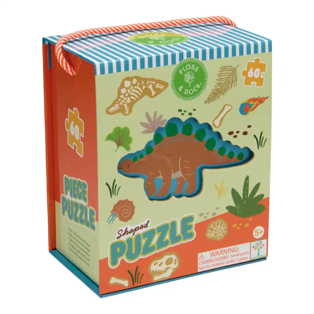 A fun challenge for growing minds Take puzzle time to the next level with this vibrant dinosaur-themed shaped puzzle from Floss & Rock. With 60 pieces...