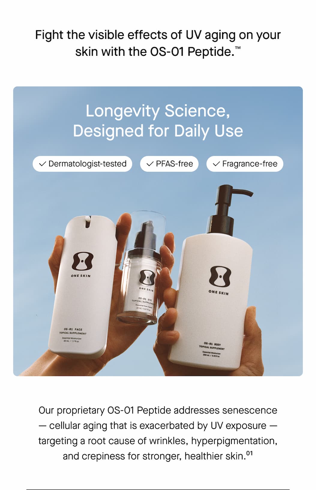 Fight the visible effects of UV aging on your skin with the OS-01 Peptide