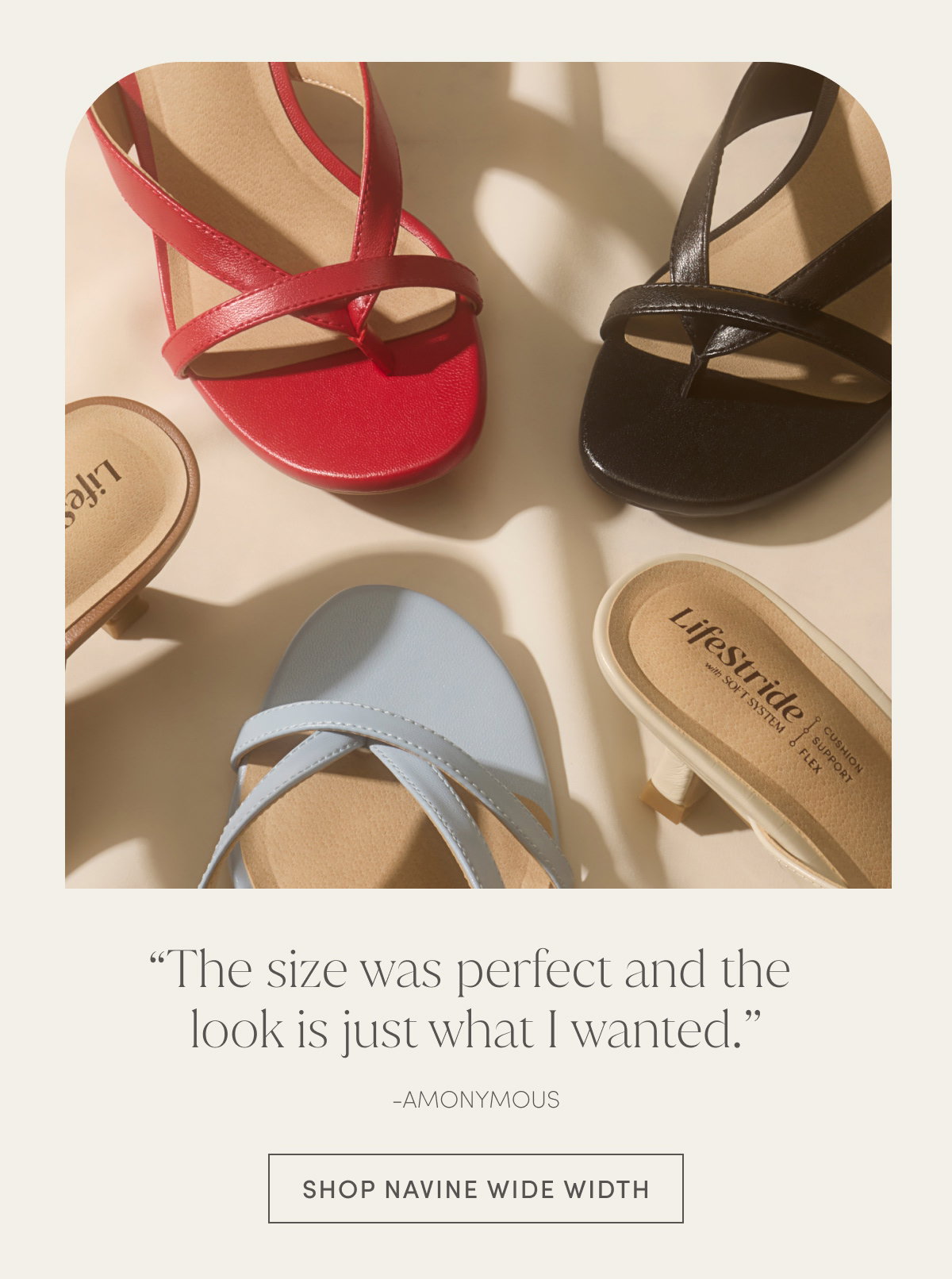 “The Size Was Perfect And The Look Is Just What I Wanted.” - Anonymous | Shop Navine Wide Width
