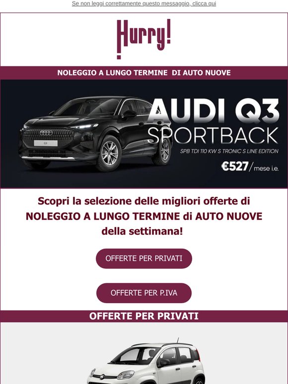 🚘HURRY! Noleggio | Le MIGLIORI OFFERTE della settimana 🚘 Scopri tutte le auto a noleggio a prezzi scontati!