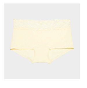 Boyshort Panty With Lace Trim in Lemon Icing