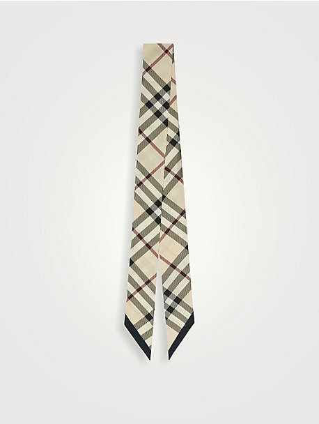 Skinny Check Silk Scarf