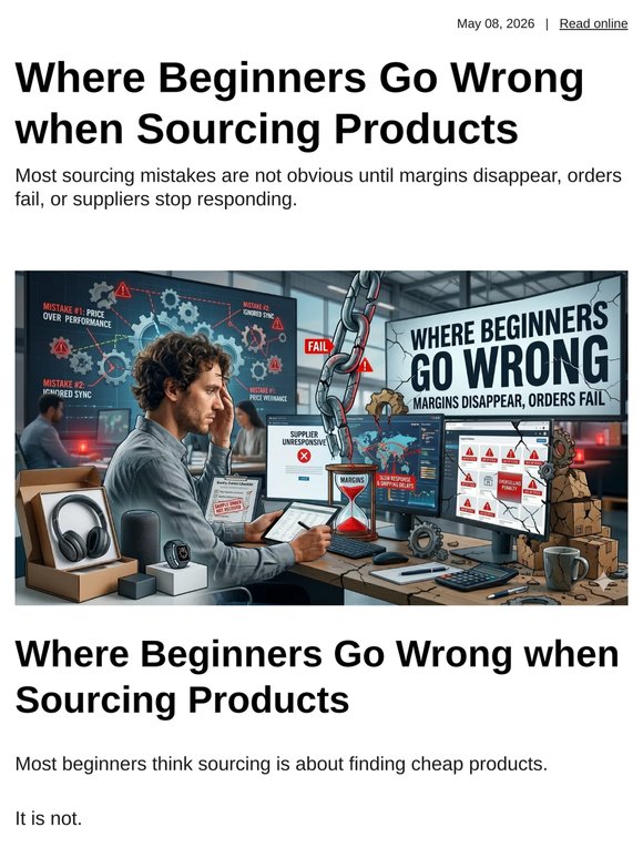 Where Beginners Go Wrong when Sourcing Products