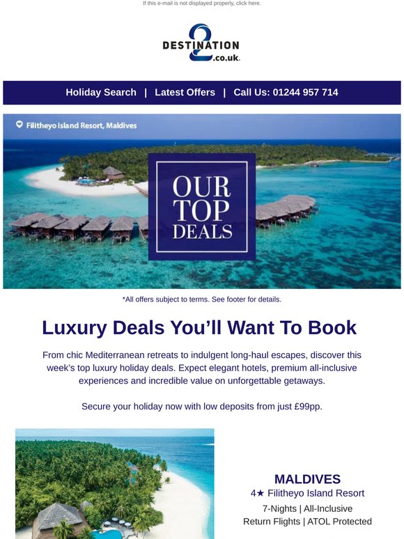 Luxury holidays from just £389pp ☀️
