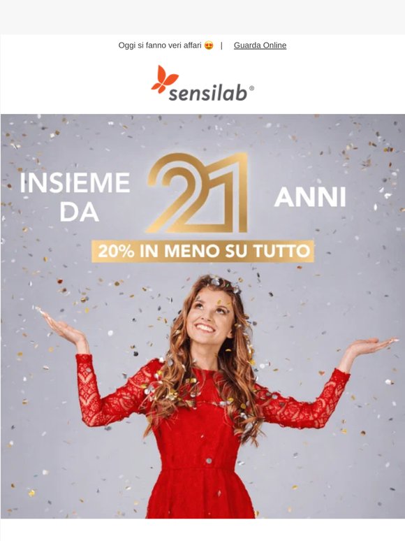 📣 Sensilab festeggia = 20% di sconto per te🎉
