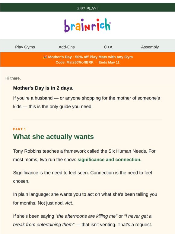 The husband's guide to actually winning Mother's Day