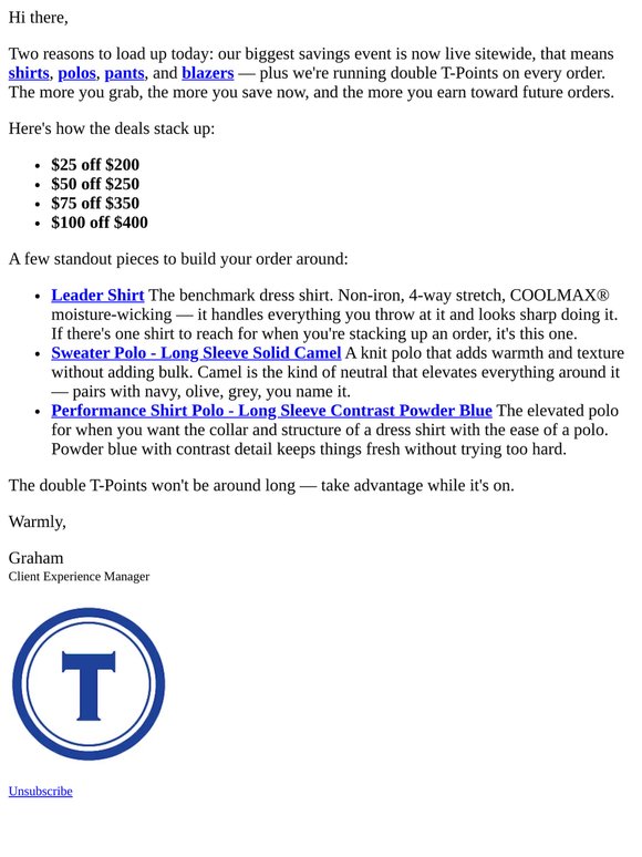 Stack up and save — plus double T-Points
