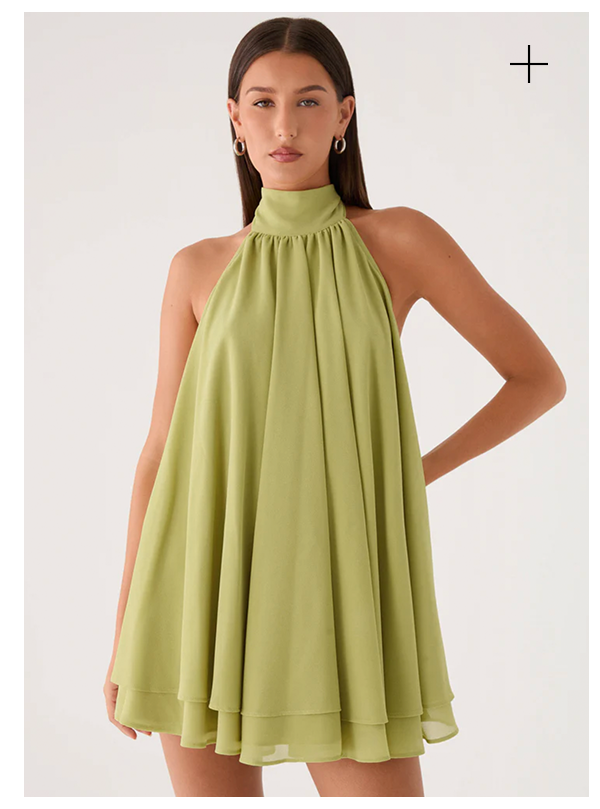 Lyrah Halter Mini Dress — Lime