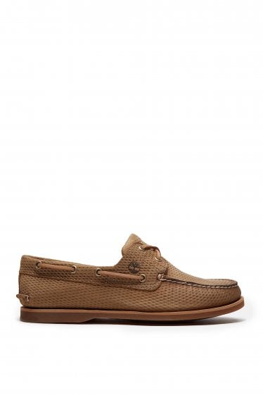 Lake House Classic 2-Eye Boat Shoe Beige