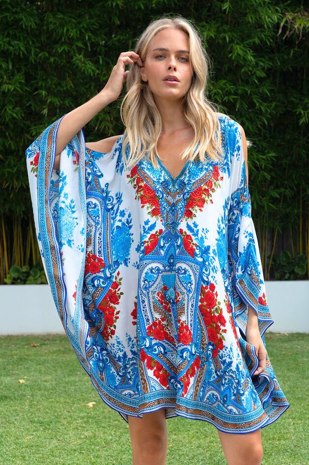 Image of Lost in Azure Kaftan Dress