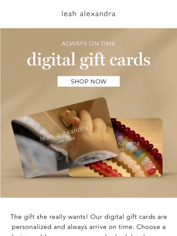 Digital Gift Cards Always Fit