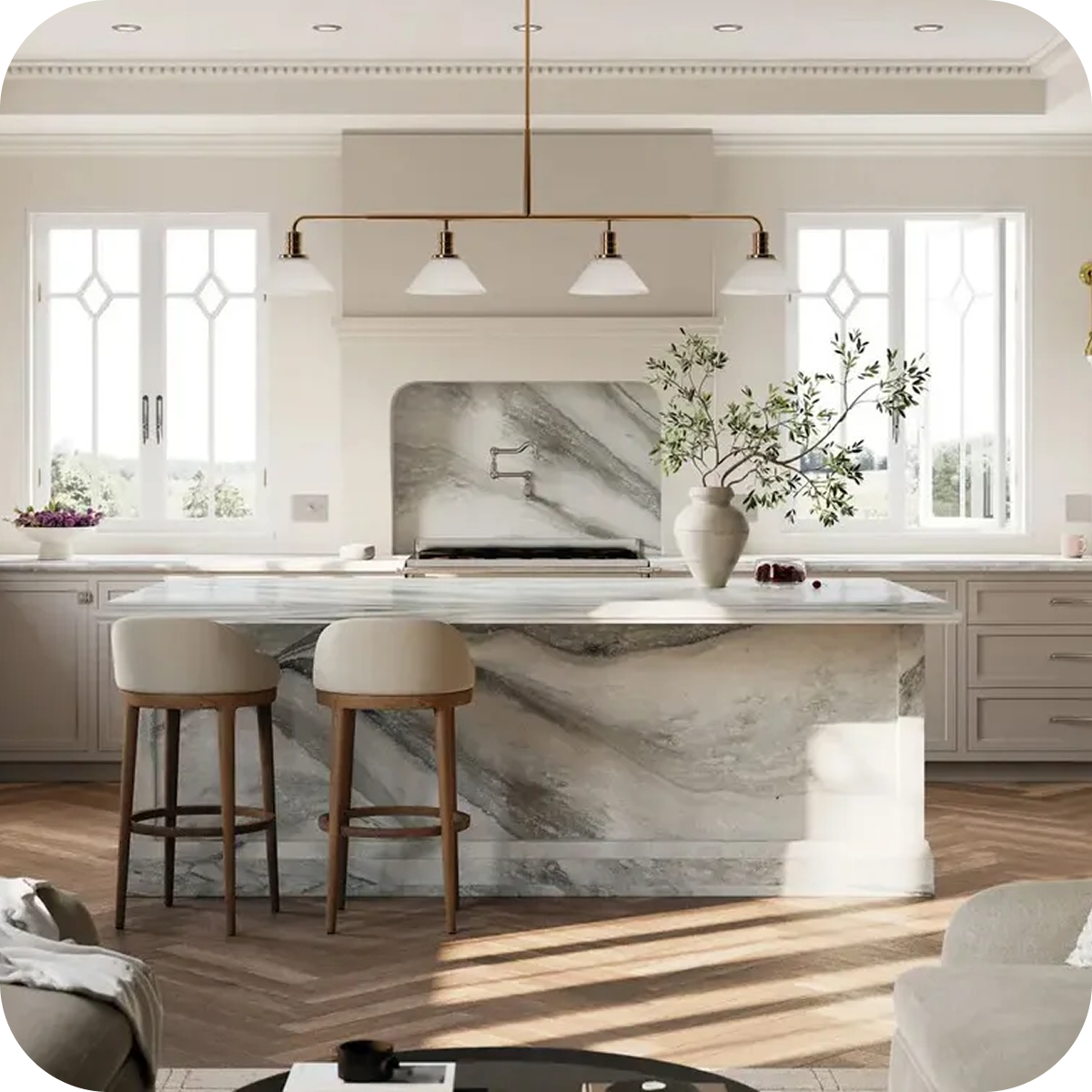 Vaulted Tile Kitchen