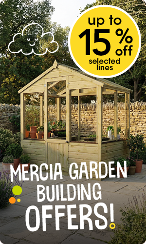 Up to 15% off Mercia garden building offers