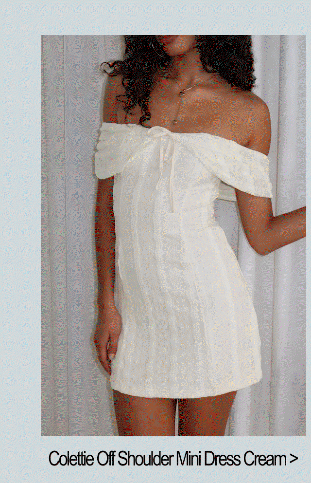 Colettie Off Shoulder Mini Dress Cream
