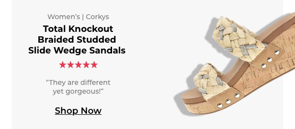 Corkys Total Knockout Braided Studded Slide Wedge Sandals