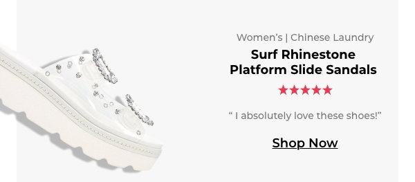 Chinese Laundry Surf Rhinestone Platform Slide Sandals