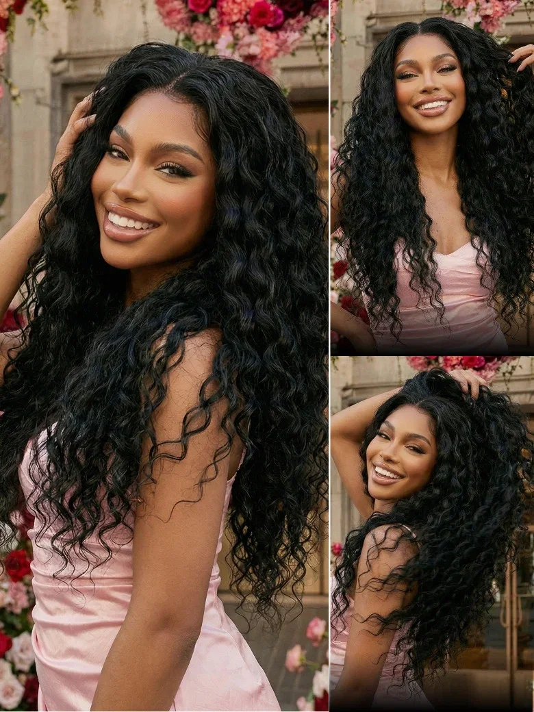 Sunber 180% Density 7x5/ 13x4 Pre-Everything Water Wave & Curly Mixed Pre Cut Lace Frontal Human Hair Wigs With Invisi Drawstring