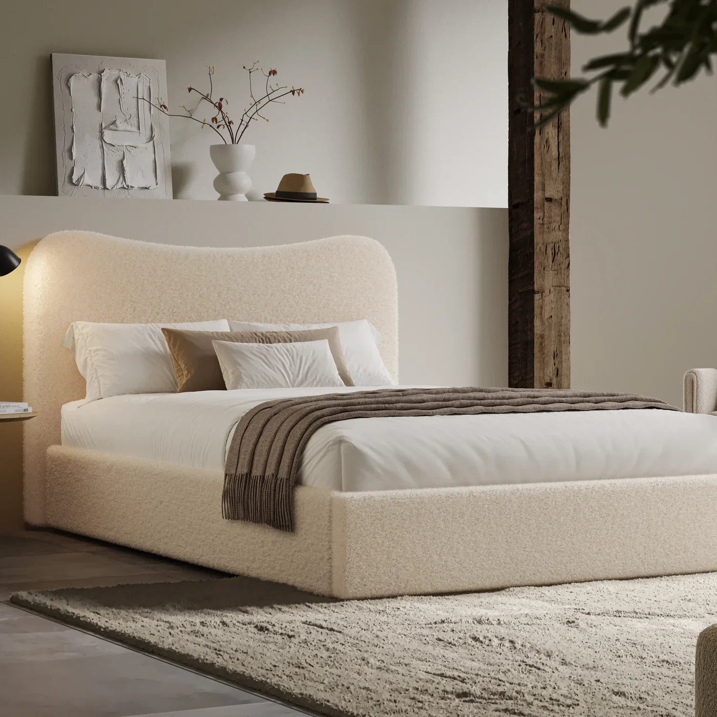 Boucle Ottoman Bed Frame