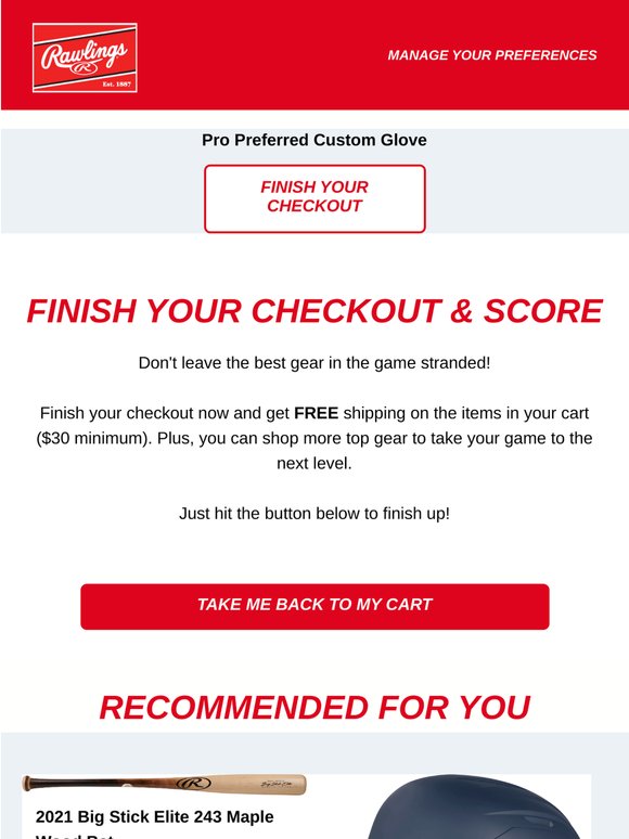 Finish Your Checkout for Pro Preferred Custom Glove