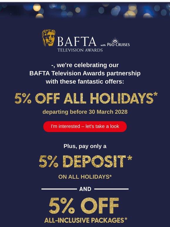 5% OFF ALL HOLIDAYS