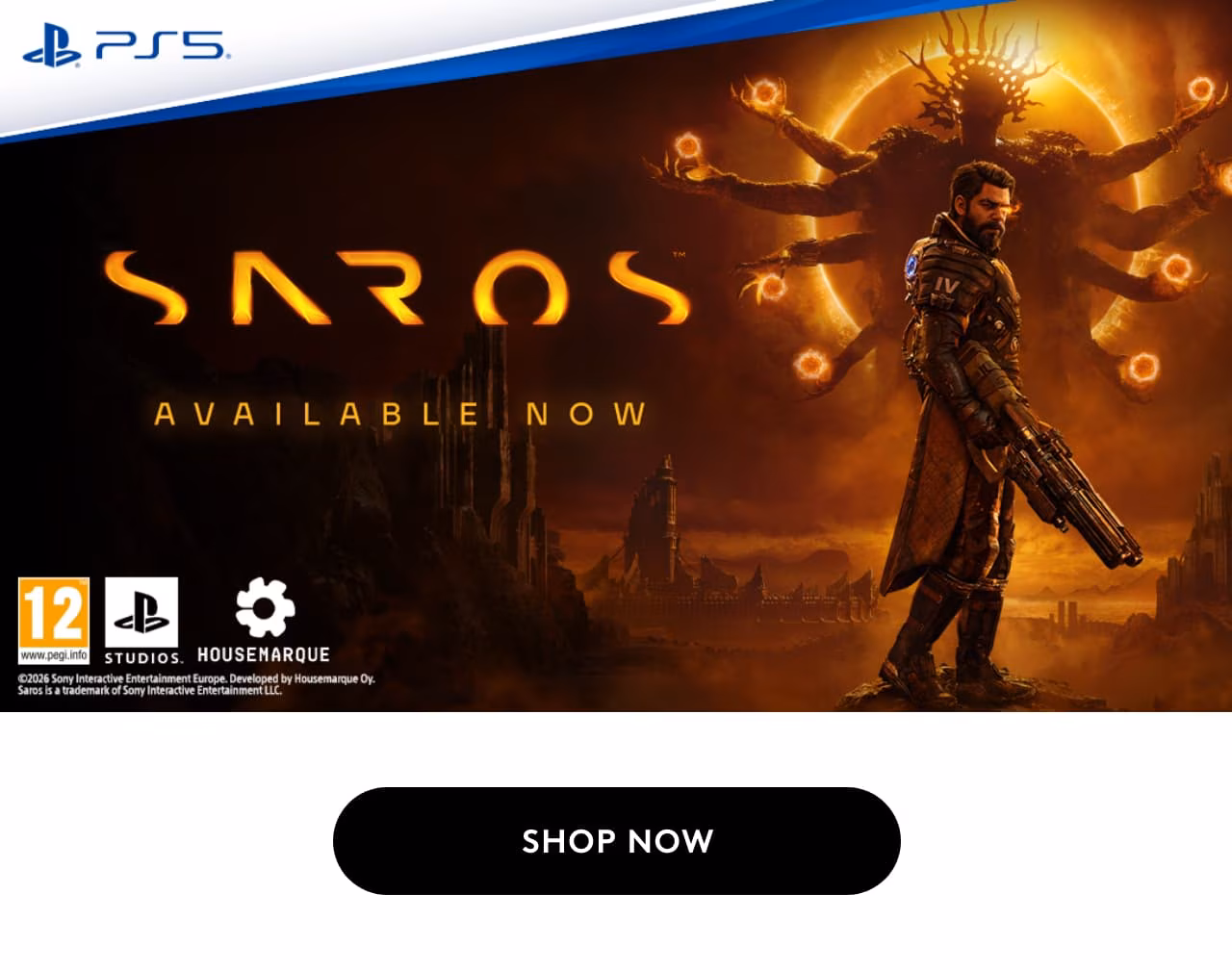 Saros. Available Now. Shop now.