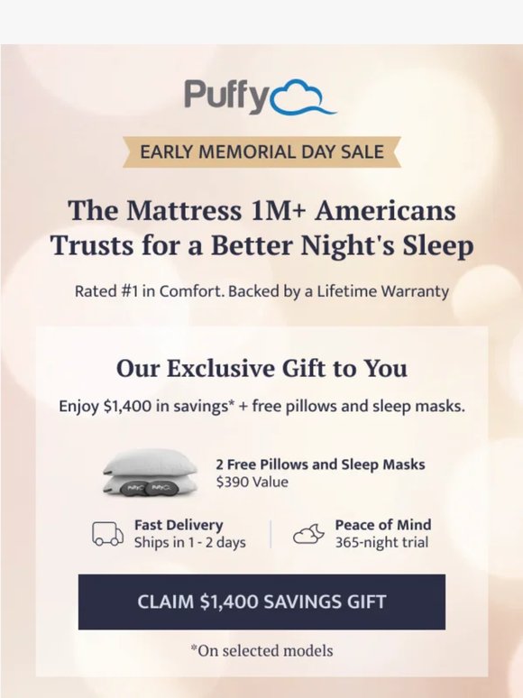 ☁️ 1M+ Americans sleep on this — here's $1,400 off
