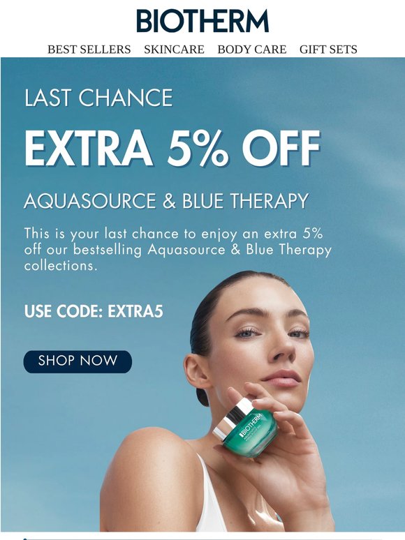 Last Chance: Extra 5% Off Aquasource & Blue Therapy