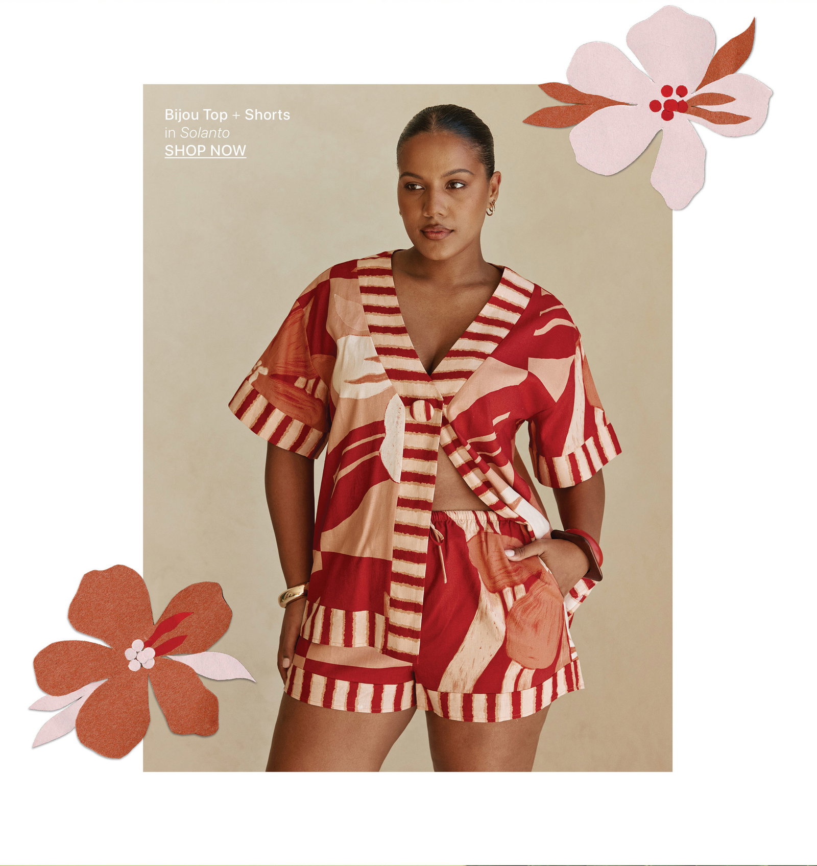 Bijou Top & Short Set In Solanto