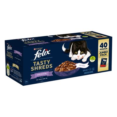 Felix Tasty Shreds Jumbo Pack 40 x 80g