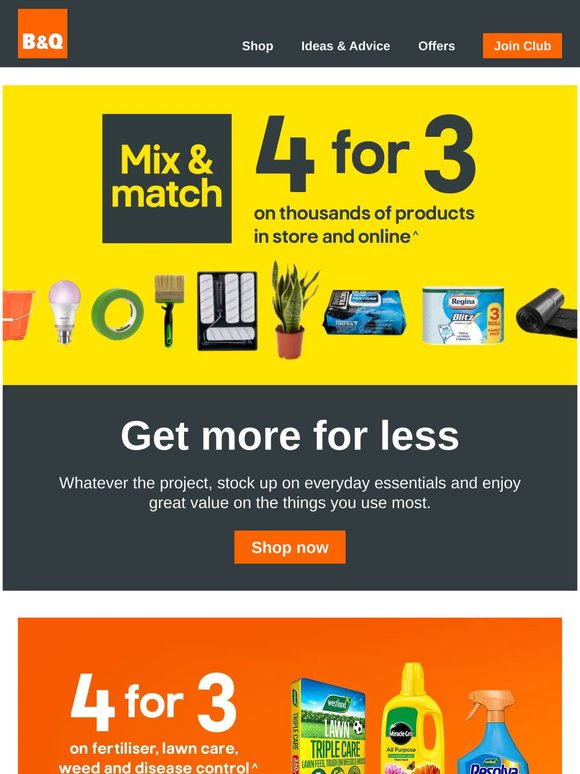 4 for 3 on thousands of products 🛒