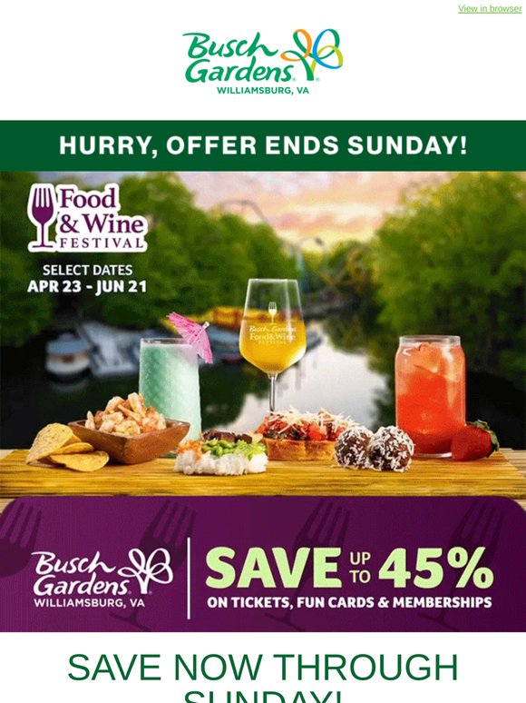Save Up to 45% on Tickets!