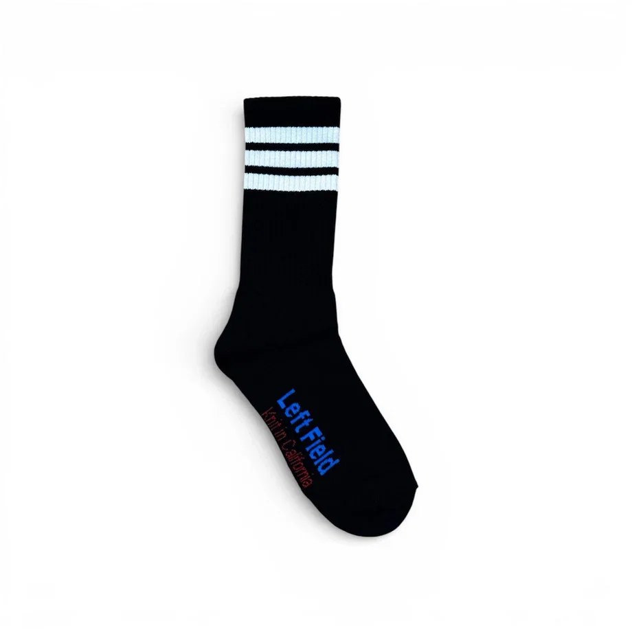 Black & White Striped Bamboo Tube Socks