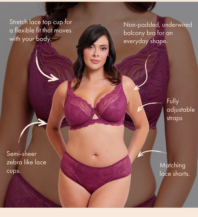 Features + Benefits - Bra of the Month - Flirtelle Elise Purple