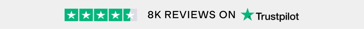 8k reviews on Trustpilot