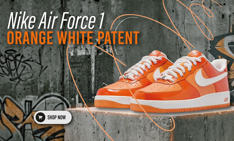 NIKE AIR FORCE 1 ORANGE WHITE PATENT ON SALE