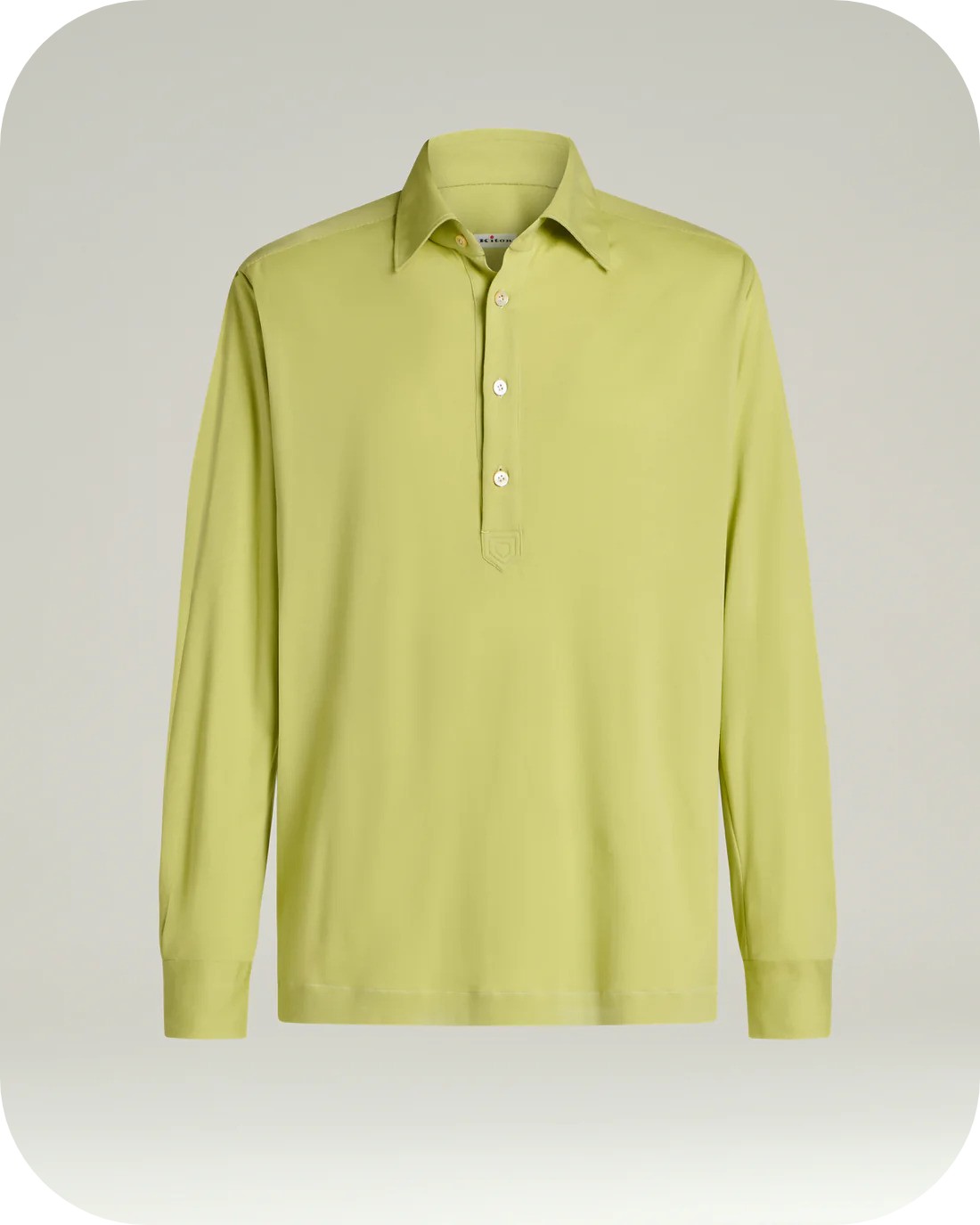 COTTON JERSEY LONG-SLEEVED POLO SHIRT IN GREEN